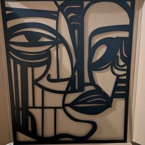 Abstract Black Metal Wall Art